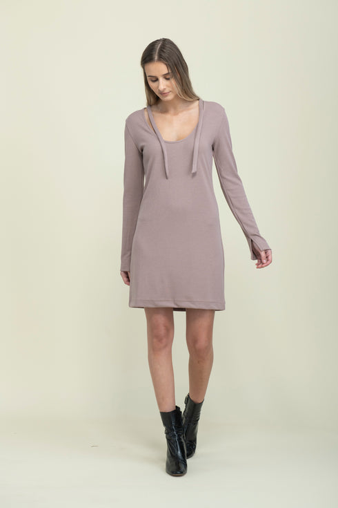 Katie-Reversible Tie Neck Dress